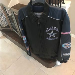 5 time Super Bowl Cowboys leather jacket NWT